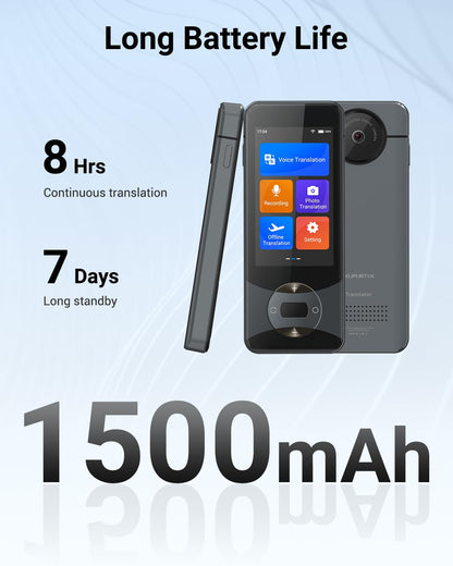 XUPURTLK Language Translator Device, Voice Translator Device Two Way, 144 Languages Real-Time Translator Device No WiFi Needed, Offline & Recording & Photo Translation for Travel, Business, Learning