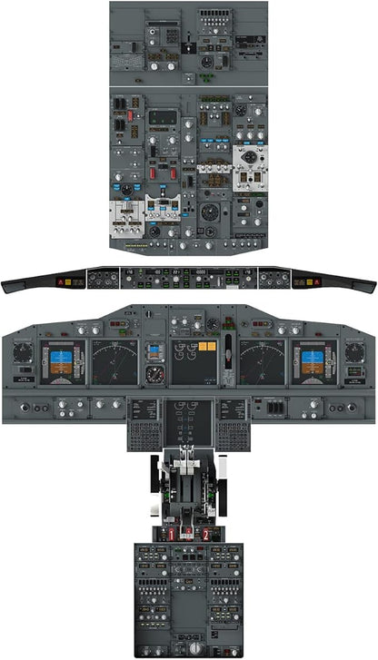 Boeing 737NG Poster Wall Art Airplane Cockpit Air Plane Cockpit High Detail Instruments Airplane Controls Photo Poster for Aircraft Enthusiasts Teaching Decoration - 51.5×36.6 In