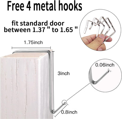 Skiennix Clear Crystal Hanging Shoe Organizer - 35 Pockets Over The Door Rack | Grey with 4 Hooks