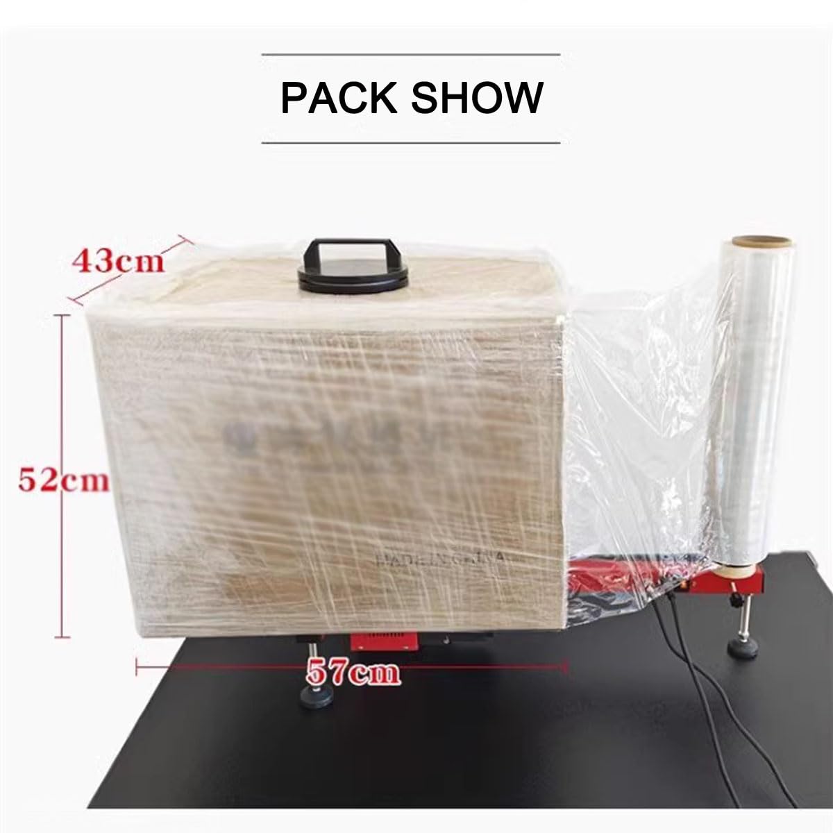 INTBUYING 220V Electric Stretch Film Wrapping Bench Semi-auto Table Stretch Film Dispenser Wrap Machine Wrap-Around Film baler for 27.5" (70cm)-Wide Film