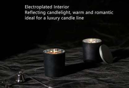 Bulk Candle Jars for Candle Making, Luxury Container with Electroplated Interior, 12PCS Vessel with Metal Lids Empty Jars - Silver Inner