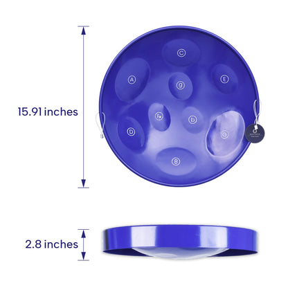 9-Note Steelpan (Steel Drum) with Stand - Educational Musical Instrument for Beginners and Hobbyists by Suttaya
