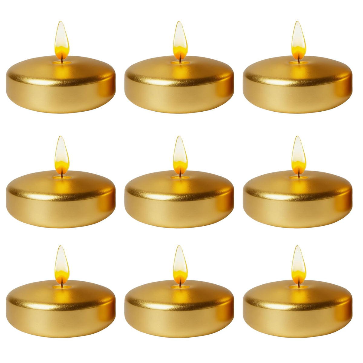 Gold Floating Candles 3 Inch 12 Pack – Paraffin Wax Floating Candle for Weddings, Centerpieces, Parties & Holiday Décor – Elegant, Long Burning & Clean Flame