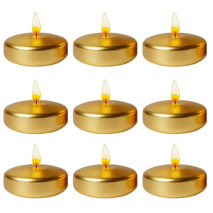 Gold Floating Candles 3 Inch 12 Pack – Paraffin Wax Floating Candle for Weddings, Centerpieces, Parties & Holiday Décor – Elegant, Long Burning & Clean Flame