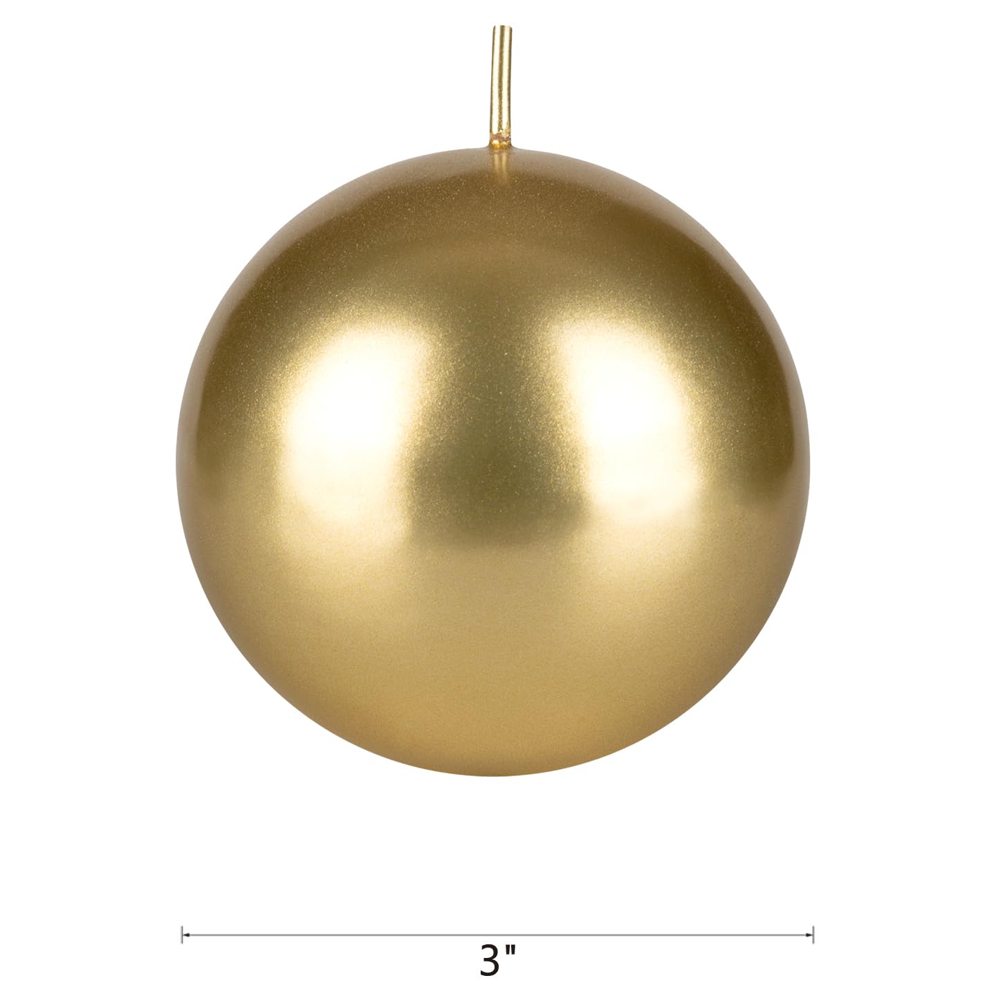 Mega Candles 6 pcs Unscented Gold Ball Round Candles, Hand Poured Premium Wax Candle 3 Inch x 3 Inch, Home Décor, Wedding Receptions, Occasions, Events, Festivities, Meditations, Relaxation