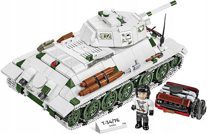 COBI Historical Collection WWII T-34/76 mod 1941/42 2-in-1 (PL/SOV) Tank Building Set 852 Pieces