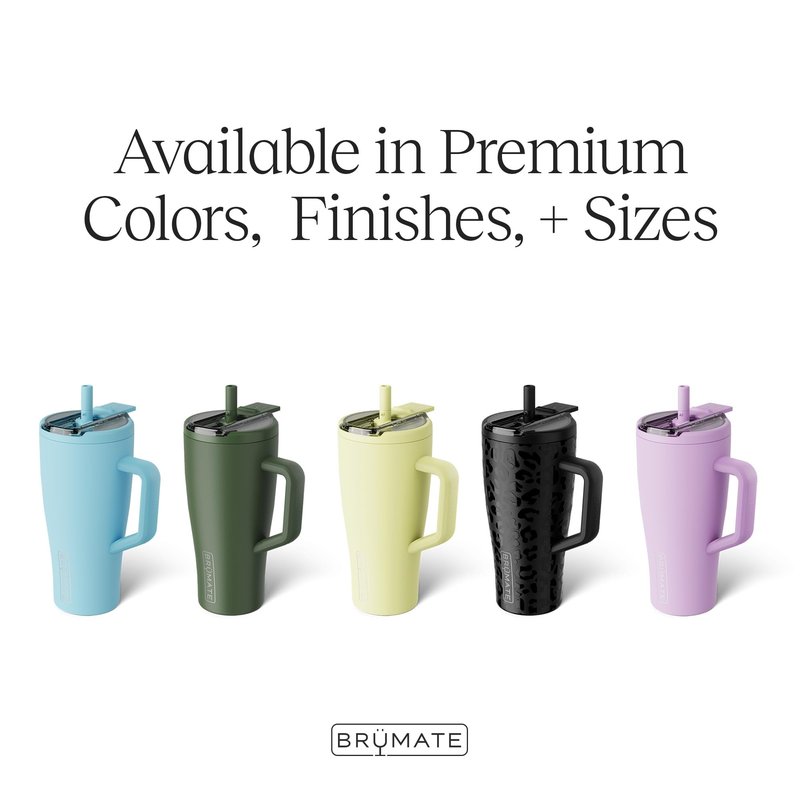 BrüMate Era Flip 30oz Tumbler with 100% Leakproof Covered Straw Lid | Hygienic Covered Straw | Insulated Stainless Steel Water Bottle with Handle | Cup Holder Friendly | BPA-Free (Onyx Leopard)
