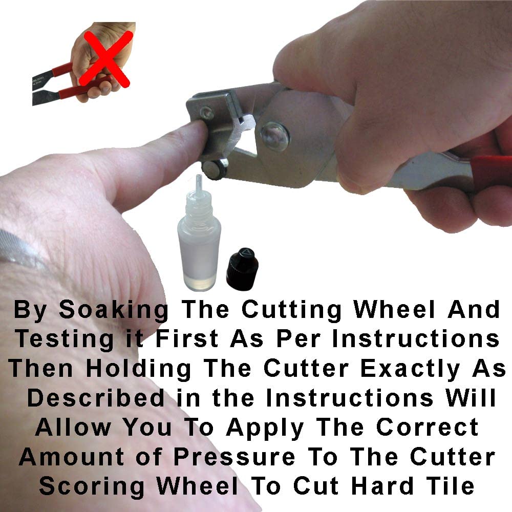 Left Handed Tile Cutter Kit 4 Porcelain Tile Drills Diamond Hole Saw for Taps Saw Blade for Notching Grinder Tile Saw for Cutting Out Sockets Tile File for Trimming Edges Grout Rake for Cleaning Grout