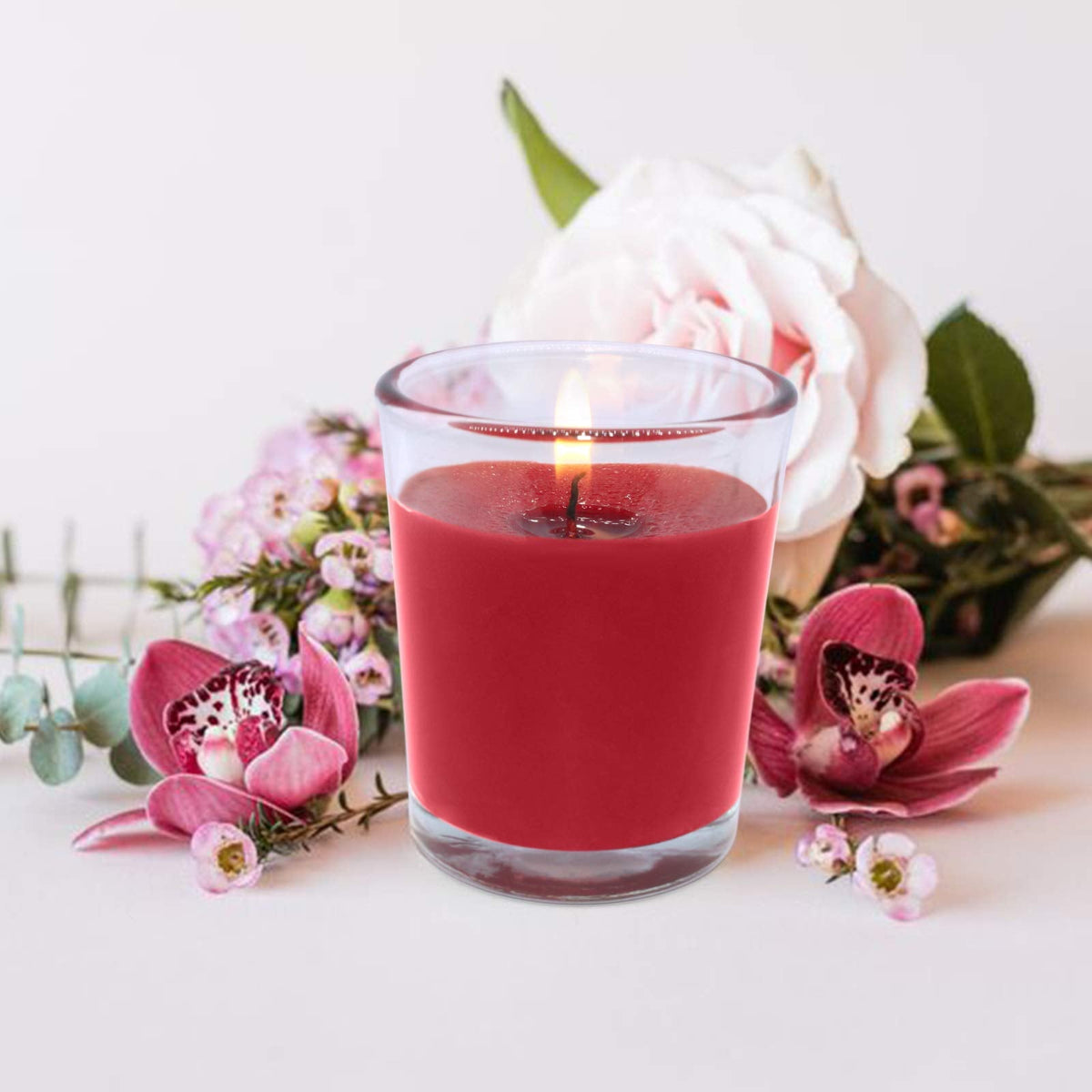 Set of 12 Red Votive Candles for Christmas Valentine's, Unscented Bulk Candles for Home Weddings Party Festival Decorative and DIY