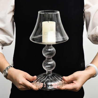 Candlestick Holders Light Luxury Transparent Glass Candlestick Home Table Decoration Wedding Shooting Props Candlestick Candle Holders