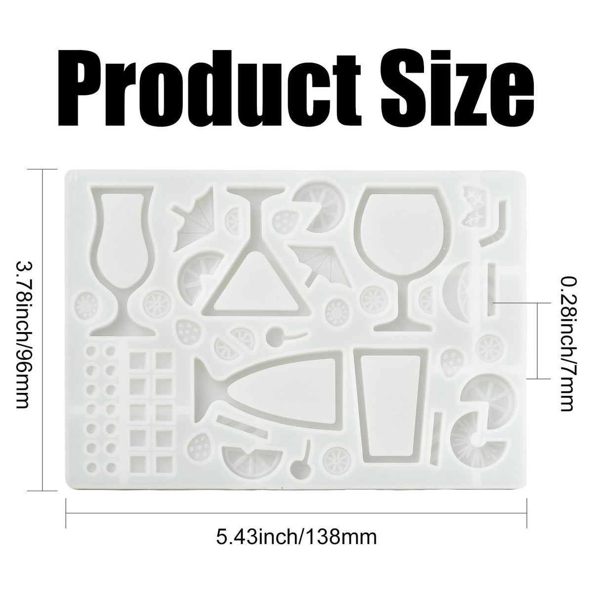 Gythara Summer Drink Theme Silicone Molds Beach Cocktail Fruit Ice Molds for DIY Party Ice Epoxy Resin Plaster Casting Soap Craft Making Decor