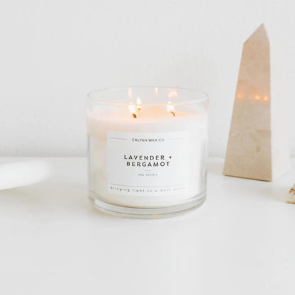 Calyan Wax Co. Everyday 3 Wick Scented Candle Gift Set - 4 Luxury Scented Candles - 43 Hour Burn - 3 Wick Clean Soy Wax Candles - Long Lasting Large Glass Jar Candle for Home - 14.9oz