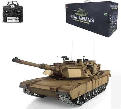 Heng Long US in Stock RC Tank 1/16 7.0 Abrams RTR RC Tank 3918 360° Turret Barrel Recoil Metal Track Smoking Unit Battle Tank Military Transport Vehicles BB Shooting Airsoft Tank That Shoot