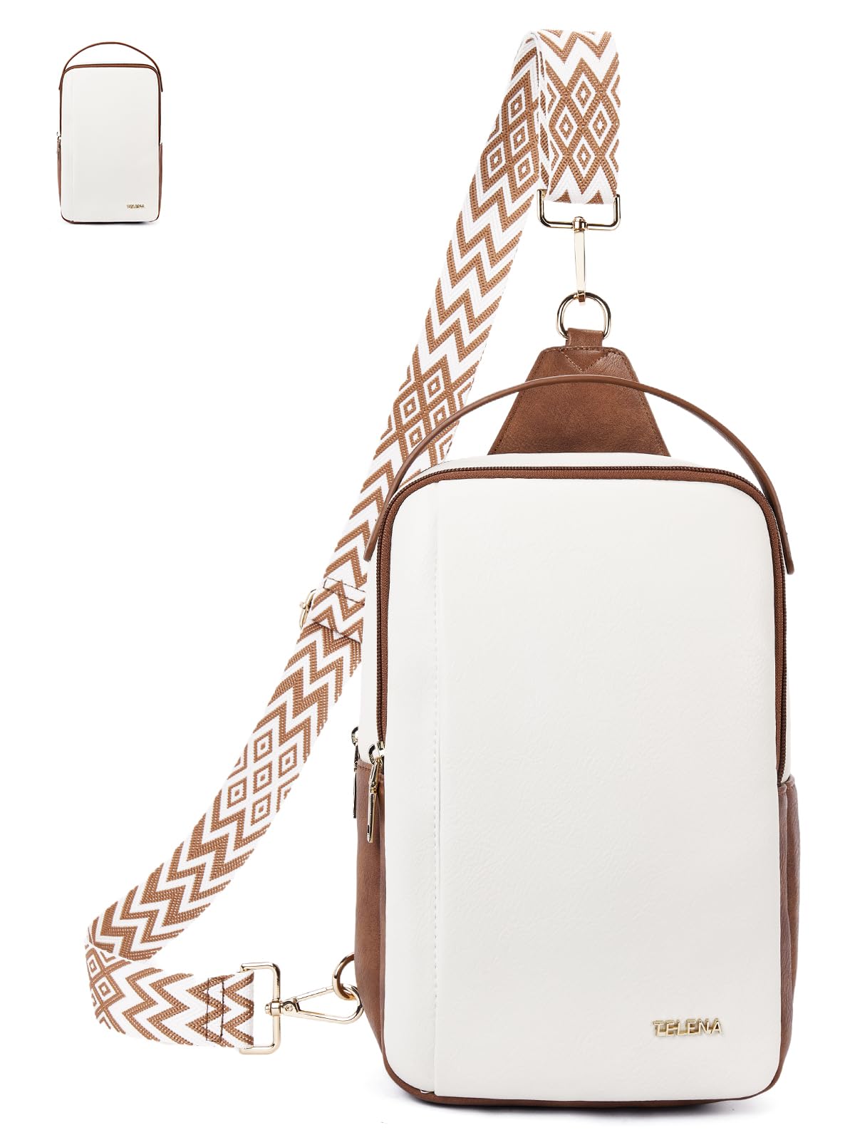 Telena Crossbody Sling Bags for Women, PU Leather Fanny Packs Cross Body Bag for Woman
