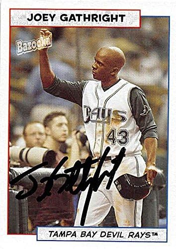 Sports Memorabilia Autograph Warehouse 247426 Joey Gathright Autographed Baseball Card 2005 Topps Bazooka No. 175 - Tampa Rays