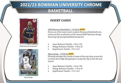 2022 2023 Topps Bowman University Chrome Basketball Series Unopened Factory Sealed Blaster Box with Possible Victor Wembanyama Autographs