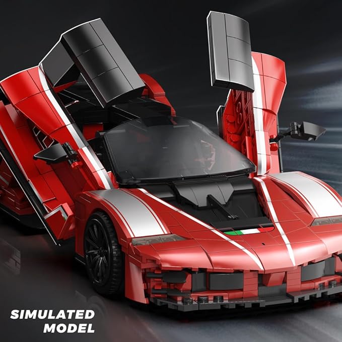 Red Supercar Building Block Toy 1047 Pieces MOC Car Adult Display and Collection Racing Car Sports Car Gift Toy