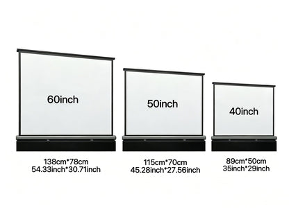 New Portable Mobile 50 Inch Projector Screen Pull Down, 16:9 Projector Screen Retractable Tabletop Screen Tripod Stand for Home Theater Meeting Room, School Indoor Outdoor Ceiling Wall Mount Upgrade