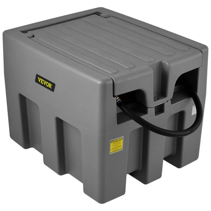 VEVOR Portable Diesel Tank, 58 Gallon Capacity & 10 GPM Flow Rate, Fuel Tank with 12V Electric Transfer Pump and 13.1ft Rubber Hose, PE Diesel Transfer Tanks for Easy Fuel Transportation, Grey