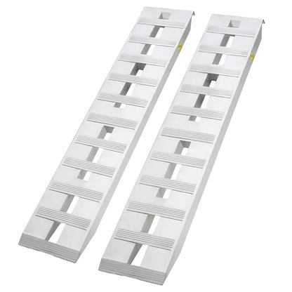 Heavy Duty Aluminum Loading Ramps 6000Lbs Capacity, Non-Slip Rungs, Top Hook & Adjustable Safety, Universal Trailer Ramps for Trucks, Tractors, ATV/UTV, Motorcycles (2Pcs)