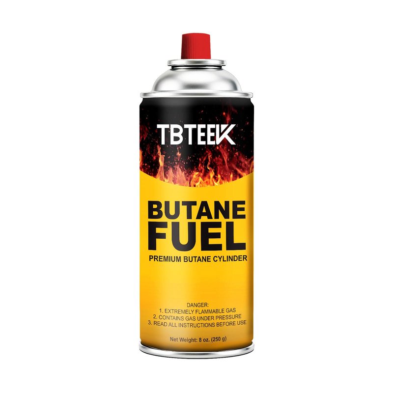 TBTeek Butane Fuel Canister, Butane Gas 8 oz, Premium Pure Refined Butane Gas Refill for Kitchen Torch Head, Camping Stove, Outdoor Cooking, Grilling & Emergency Use