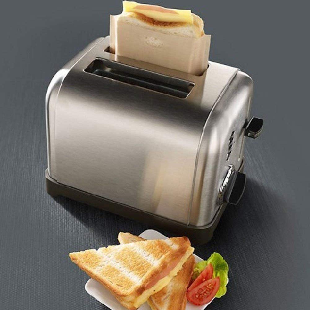 Non Stick Toaster Bags Reusable and Heat Resistant Easy to Clean,Perfect for Grilled Cheese Sandwiches (10)