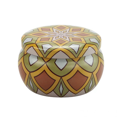FWJUNHUYC Scented candle tin can drum metal packaging tinplate gift candy scented candle set tin box
