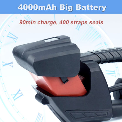 CAPTOK Electric Strapping Machine 2 * 4000mAh Battery Automatic Hot Melting Banding Tools for 1/2 to 5/8inch PP/PET Bander Packaging Tensioner