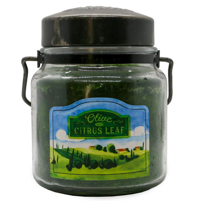 McCall’s Candles | Olive & Citrus Leaf | 16 oz Scented Candle | USA-Poured | Vintage Rustic Jar with Carrying Handle | Fresh Spring-Inspired Fragrance
