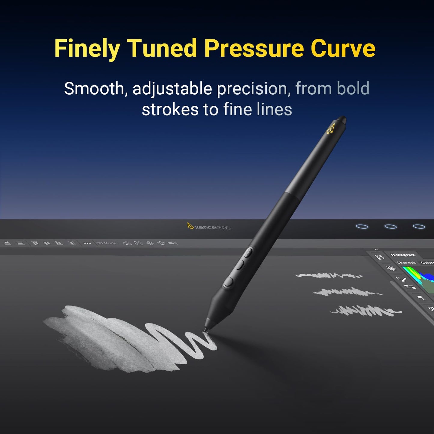 Xencelabs Pen Display 24+ Industry-First Pen Display with Calman Ready, Drawing Tablet with 4K Screen Monitor, Graphic Display with 44 Customizable Quick Keys, 2 Battery-Free Pens for Win/Mac/Linux