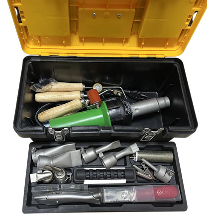 1600W Hot Air Plastic Welder Welding Gun Plastic Repair Welder Kit, 4 Flat Welding Nozzles, Various Welding Flooring Accessories Floor Tool Set