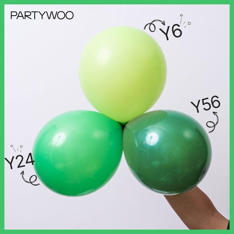 PartyWoo Green Balloons 50pcs 5 Inch Green Latex Helium Balloons for Birthday Baby Shower Graduation Engagement Wedding Dinosaur Jungle Golf Football Baseball Theme Party Decorations Green-Y24