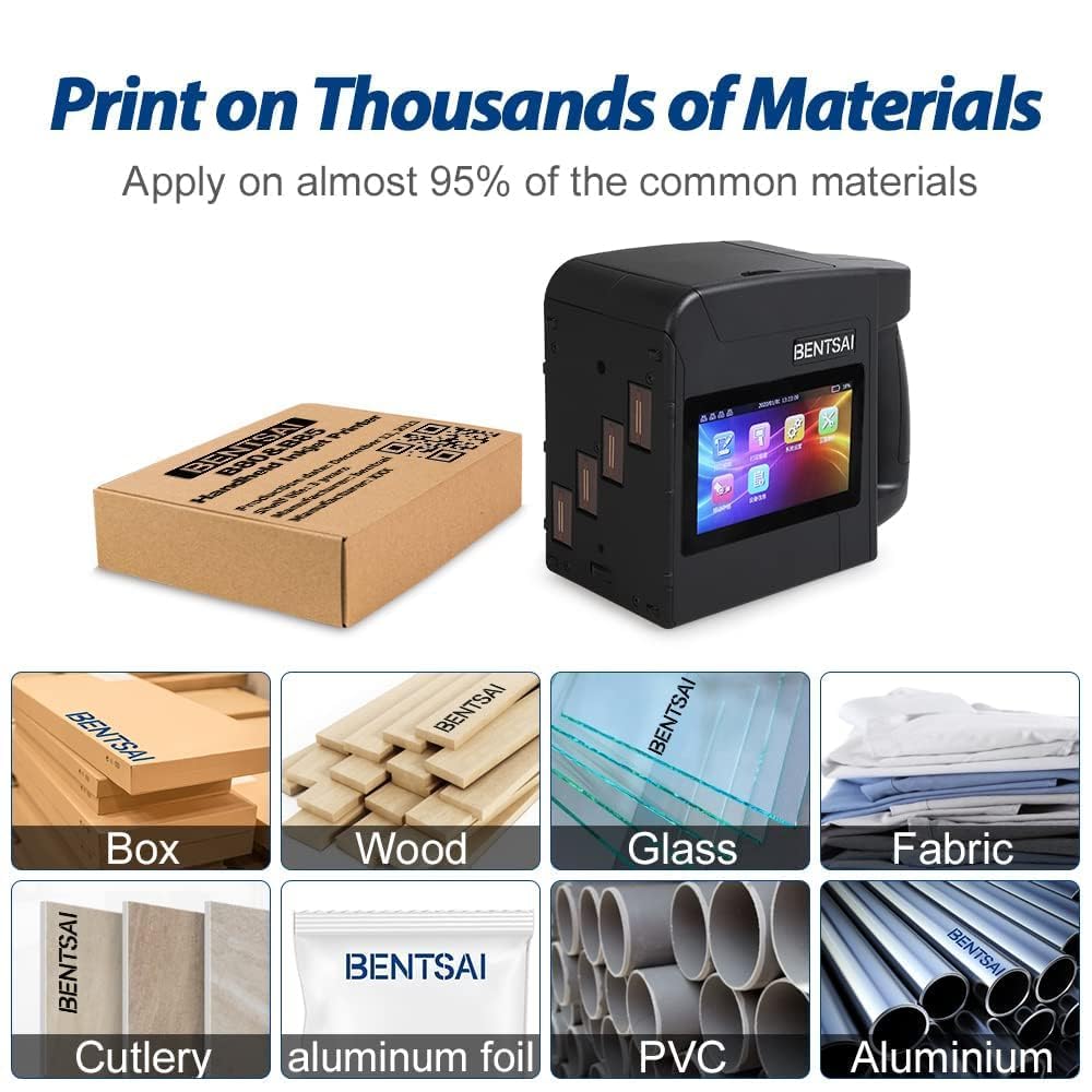 BENTSAI B85 Wide Format Handheld Inkjet Printer Industrial Inkjet Printer with 4 Inches Print Height for Large Format Batch Coding Variable Data Printing on Any Surfaces