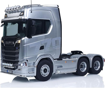 KABOLITE 1/14 6x6 770S 100 RC Tractor Truck Lorry Car 2Speed Gearbox Differential Lock RTR Model for Adult(Silver) Fit with Semi Trailer Flatbed 1502 TH16848 1/14 2Axle Trailer TH01024