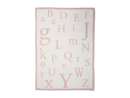 Barefoot Dreams® CozyChic® ABC Blanket, Dusty Rose/Cream