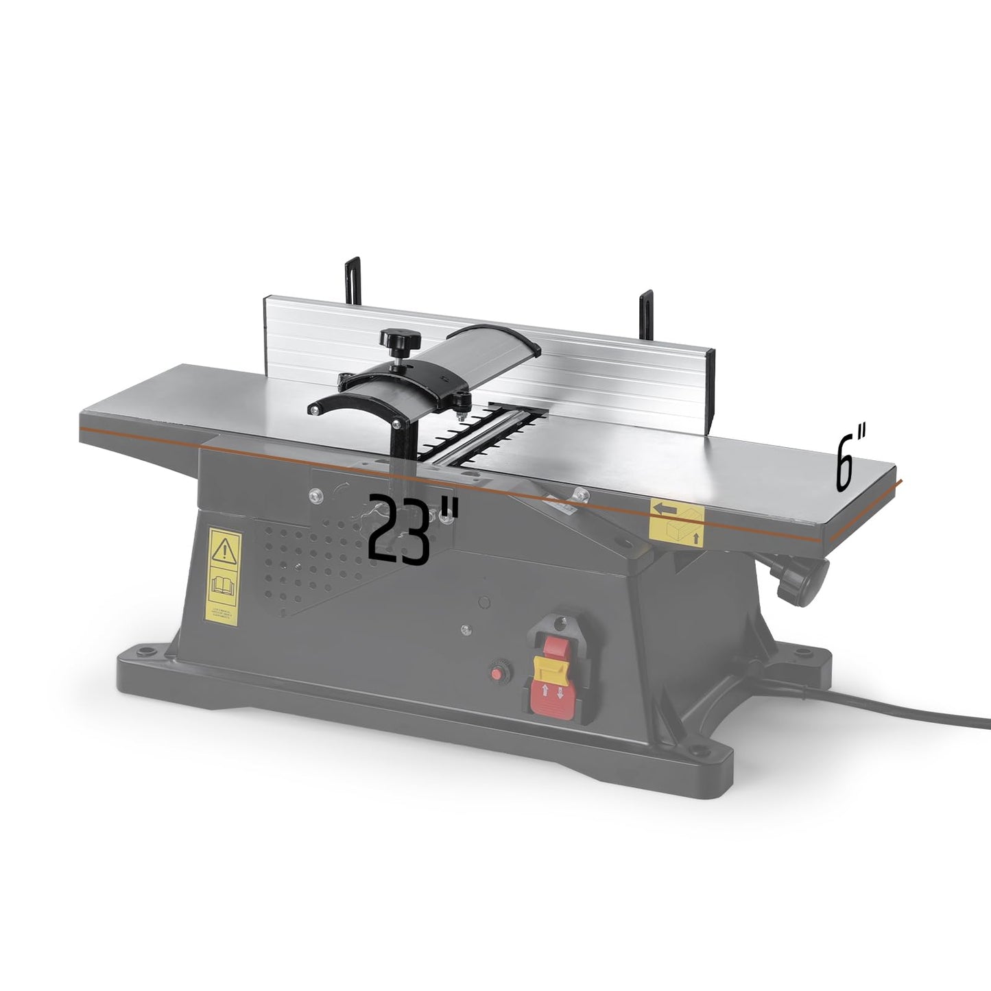 WOODSTARTER 6-Inch Benchtop Jointer with 15 Amp Motor, 12000 RPM Cutting Speed, Adjustable Fence 90–135°, Up to 1/8" Depth, HSS Blades, Table Jointer To for Woodworking DIY