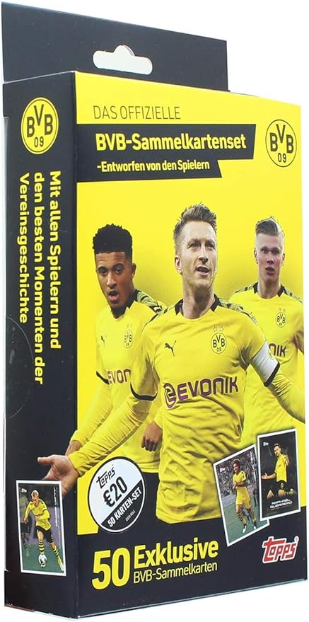 Topps 2020 X BVB Borussia Dortmund Team Box Set (50 Cards) - Includes Superstars Erling Haaland Giovanni Reyna &amp Jadon Sancho