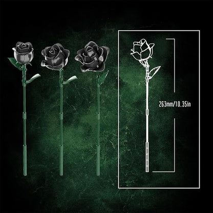 39094 Dark Rose Building Blocks Flower Set 585 Pieces of Floral and Plant Series Block Sets Adult Creative Enthusiast Model Gifts and Unique Collectibles Can be Used for Room Decoration