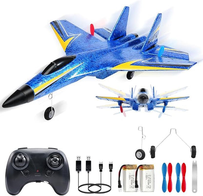 Fremego Su-27 RC Airplane2.4GHz 2 Channel Remote Control Plane with Gyro Night Lights and 2 Batteries Easy to Fly for Adults Beginners and Kids Toy