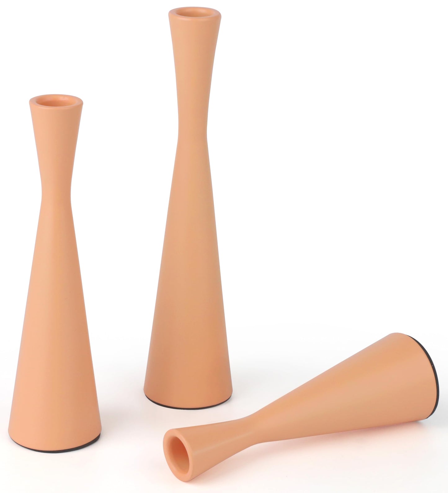 Vixdonos Taper Candle Holders Metal Candlestick Holders Set of 3 Table Mantel Decorative Candle Stand for Dinning,Party，Wedding,Home Decor(Pink Orange)