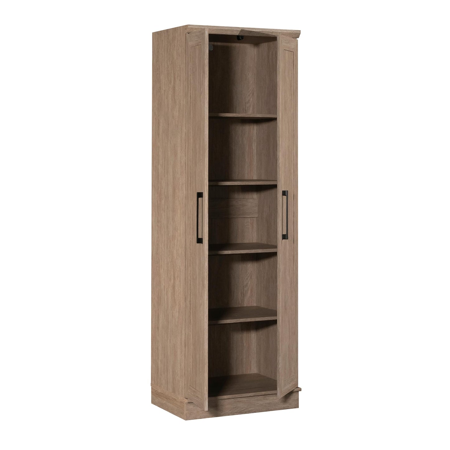 HomePlus Kitchen Pantry Storage Cabinet with Adjustable Shelves, Craft Storage Cabinet, Brushed Oak Finish