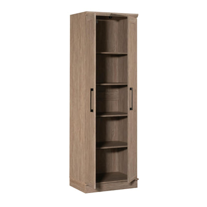 HomePlus Kitchen Pantry Storage Cabinet with Adjustable Shelves, Craft Storage Cabinet, Brushed Oak Finish
