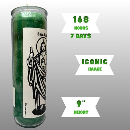 Romesen Special Edition San Judas Tadeo, Veladora 7-Dias, Saint Jude 7-Day Prayer Candle