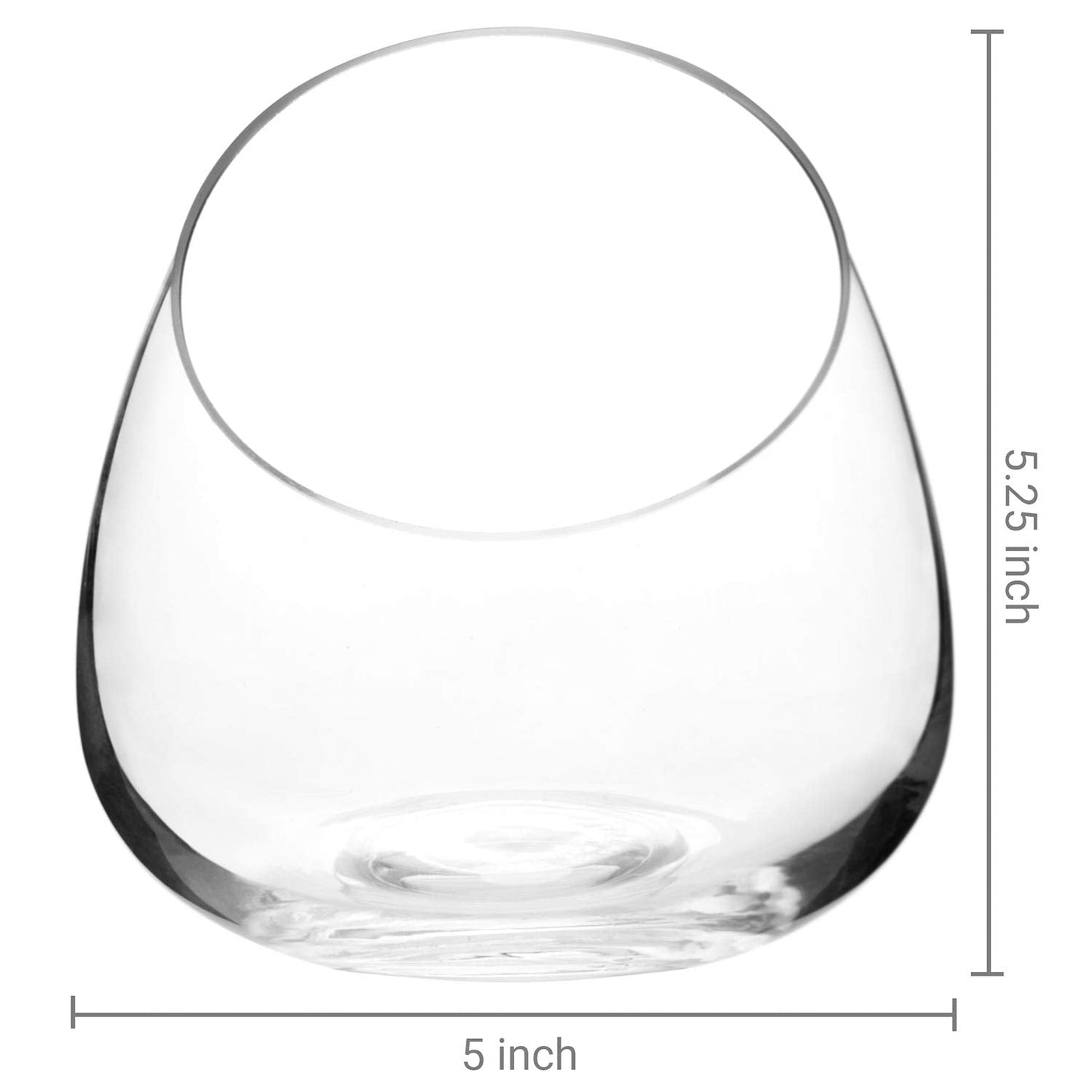 MyGift 5 Inch Premium Clear Glass Air Plant Terrarium, Mini Candy Bowl Jar, Tealight Candle Holder, Succulent Cactus Plant Vase, Set of 2