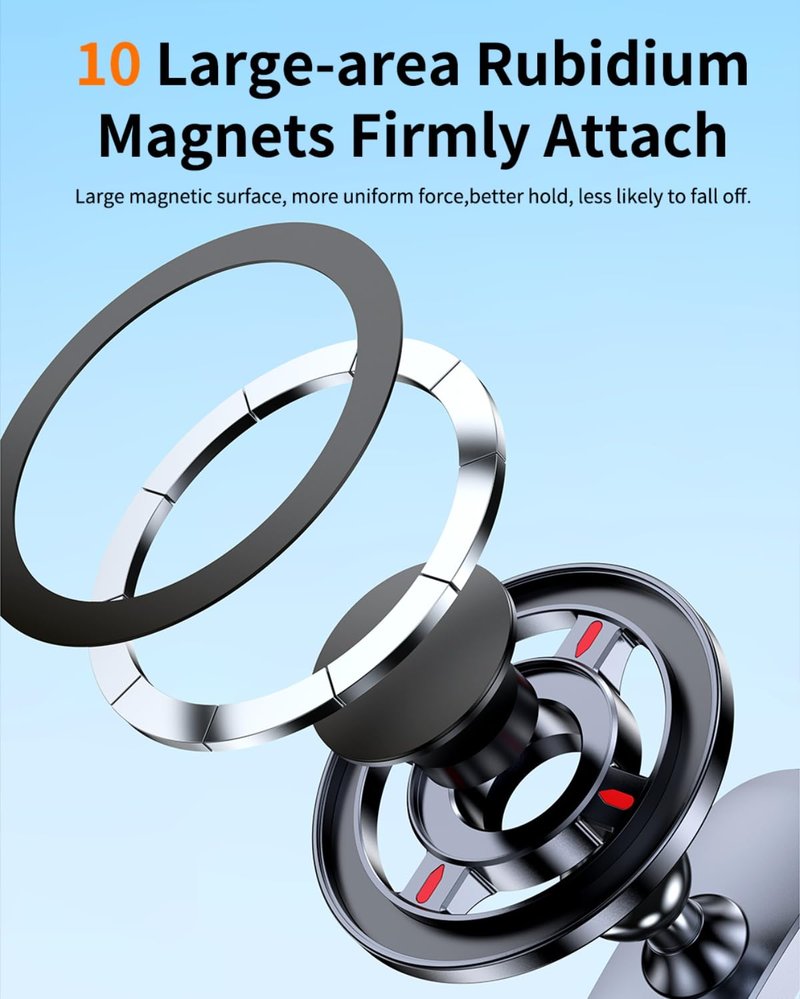 Ultra-Secure Magnetic Golf Cart Phone Mount | Compatible with iPhone 17/16/15/14/13/12 & MagSafe Cases | Universal Fit for EZGO, Club Car, Yamaha Golf Carts | Ideal Golf Accessory Gift for Men & Women