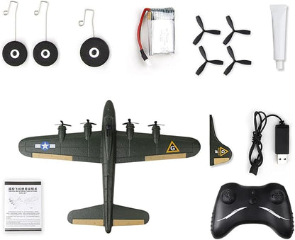 Goolsky FX817 RC Airplane B-17 Bomber Model 2 Channel RC Plane 2.4Ghz Remote Control Airplane Ready to Fly Foam Glider Fixed Wing Aircraft Flight Toys for Beginners and Adults