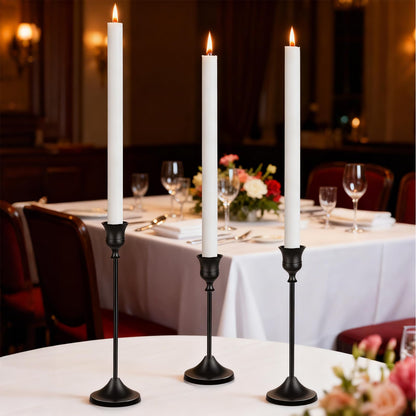Bryzont Matte Black Candlestick Holders Metal Taper Candle Holders Modern Candle Stick Holder Set of 3 for Candlesticks, Farmhouse Home Decor, Dinning Table, Fireplace Mantel, Party