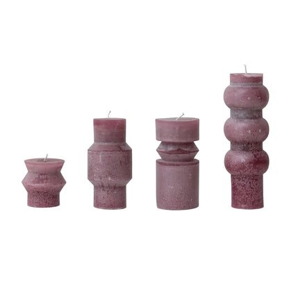 Creative Co-Op Unscented Totem Pillar, Pinot Candles, 3" L x 3" W x 6" H, Purple