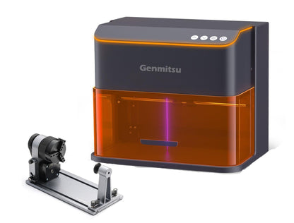 Genmitsu Kintix Laser Engraver 10W 10000mW + MD18 Rotary Roller, 90000mm/min Ultra Fast Galvo Laser with Auto-Lifting, 200x100mm Large Area for Jewelry, Metal, Wood, Class 1 Safety