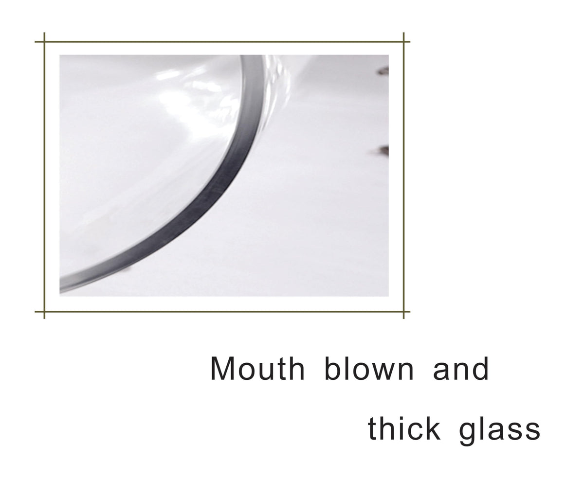 8" Wide Glass Hurricane Candle Holders with Handmade Sturdy Glass Sleeves and Distressed Brown Wood Base for Pillar Candle & Plants, Industrial, Farmhouse, Display Cloche Bell Jars, Table Centerpiece